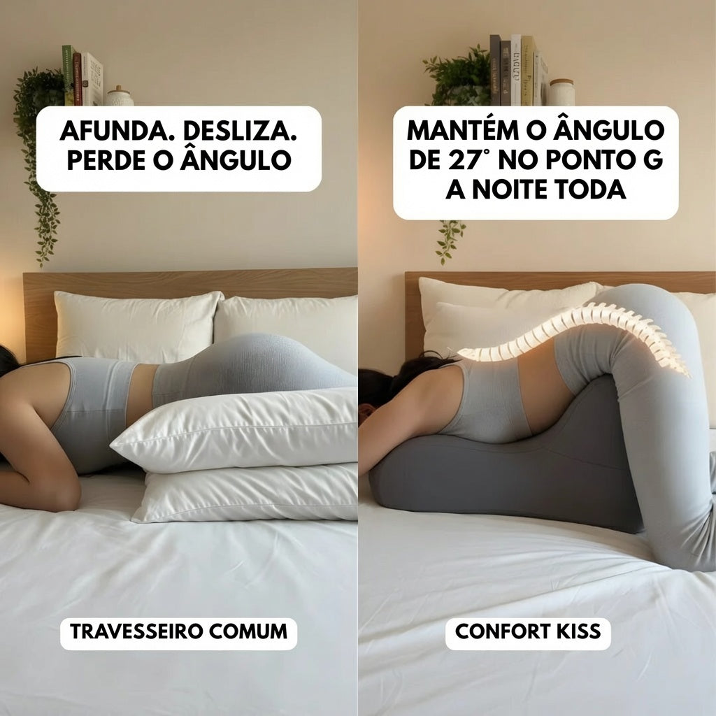 O travesseiro que a faz agarrar os lençóis